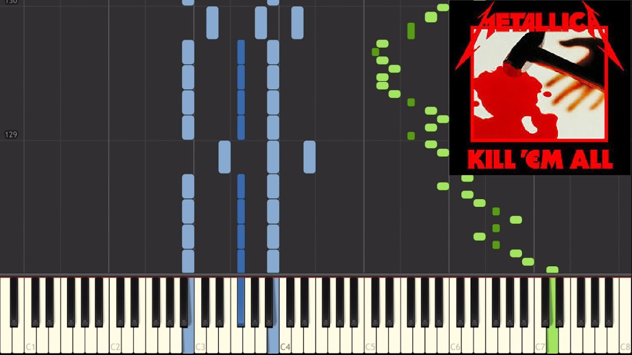 How to play Hit the Lights by Metallica on piano - Piano Cover - Synthesia Tutorial