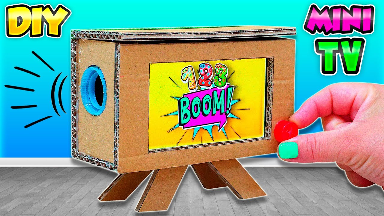 DIY Retro TV - MINI Television From Cardboard | MINI Televisi&oacute;n de cart&oacute;n
