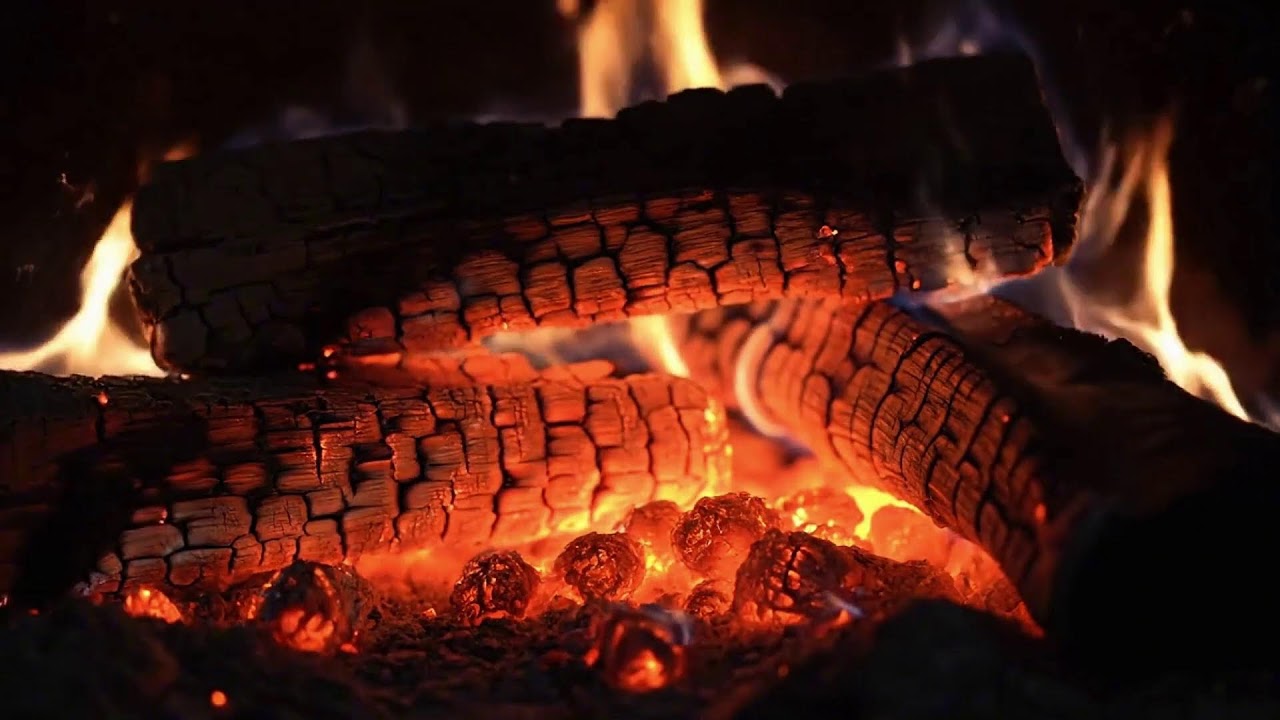 Relaxing Fireplace Background with Natural Crackling Fire Sounds for Focus