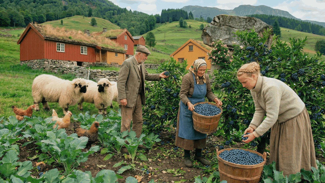 Quiet Life in the Village | Harvesting Brussels Sprouts by Hand | Simple Farm Living (No Music ASMR)