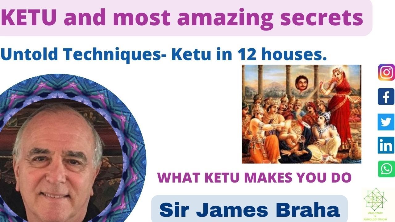 KETU and most amazing secrets-James Braha Sir- Untold Techniques- Ketu in 12 houses.