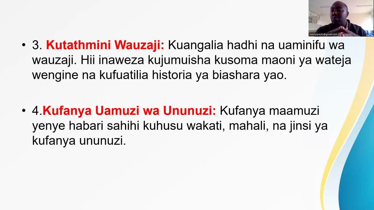 CBC GREDI YA 8 -MAJUKUMU YA MNUNUZI