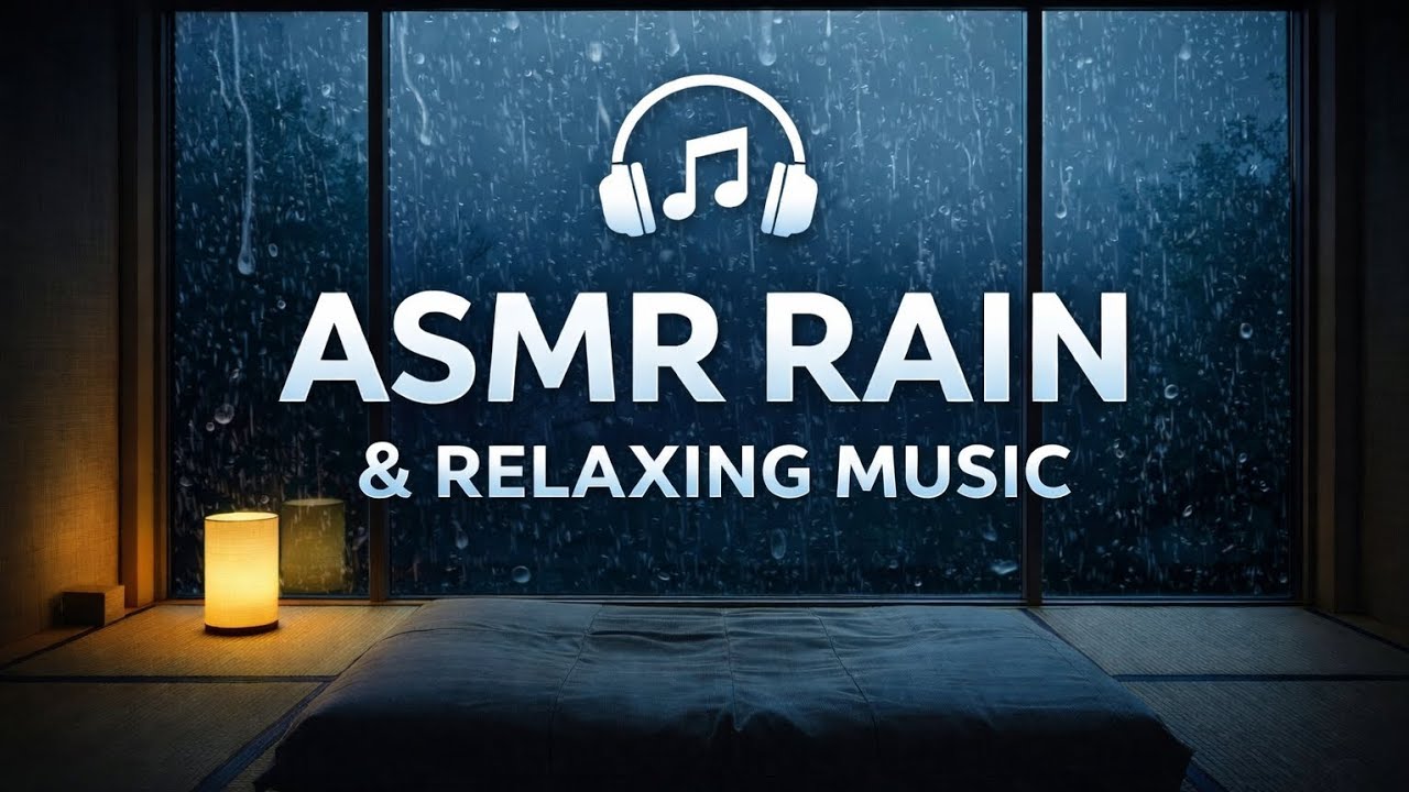 ASMR Rain Sounds & Relaxing Music for Sleep | Cozy Night Ambience