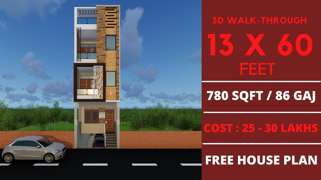 13x60 3D House Design | 13x60 House Plan | Basement Floor Plan