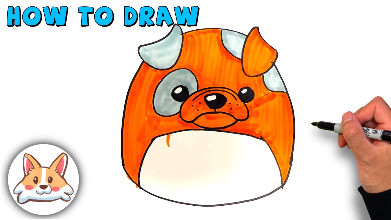 How to Draw Loafer Brown Bulldog  | Squishmallow