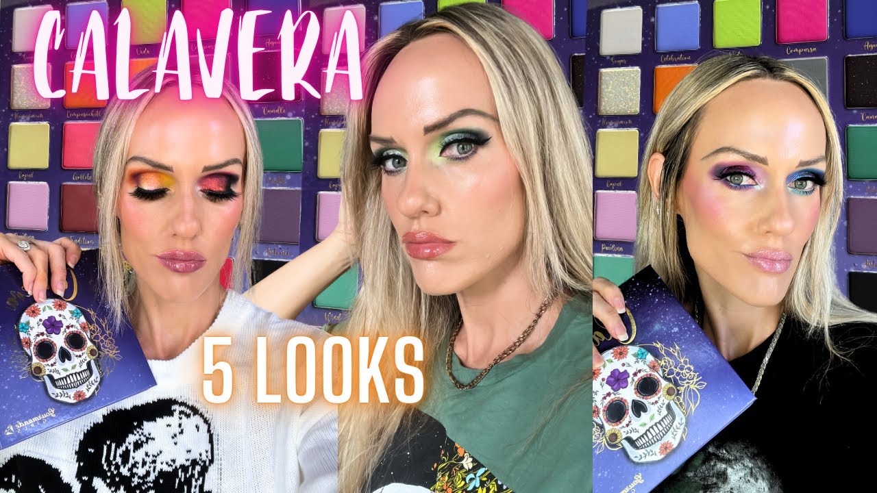 GOURMANDE GIRLS CALAVERA PALETTE | 5 LOOKS & REVIEW | EVERY SHADE USED | DON’T SKIP THIS ONE!