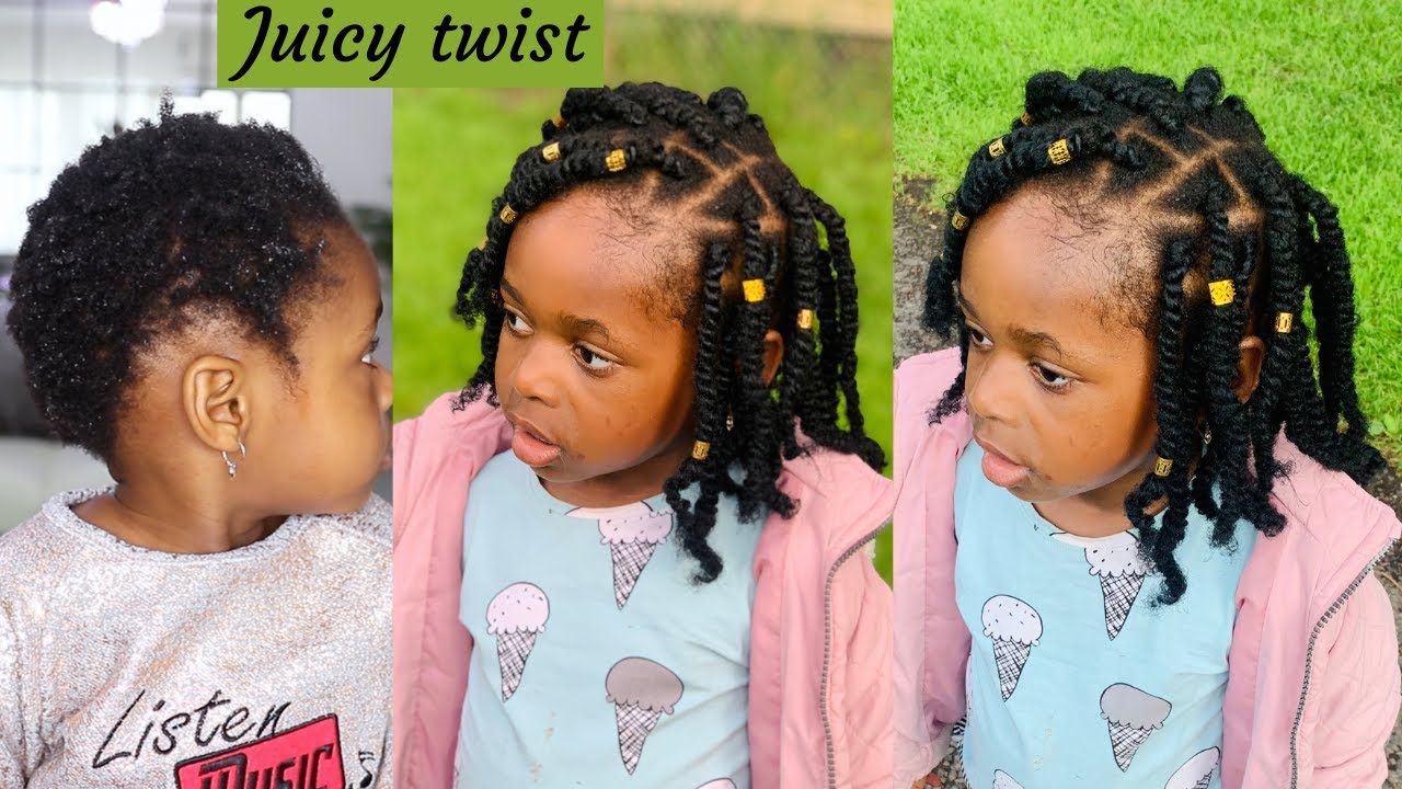 2 Ways to Achieve Super Juicy Twist on a KID WITH SHORT NATURAL HAIR/ Toddler, black kid hair style