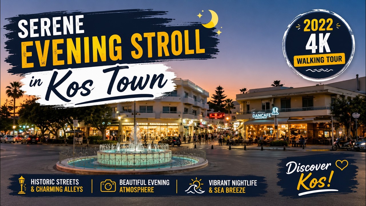 Serene Evening Stroll in Kos Town | 2022 (4k)
