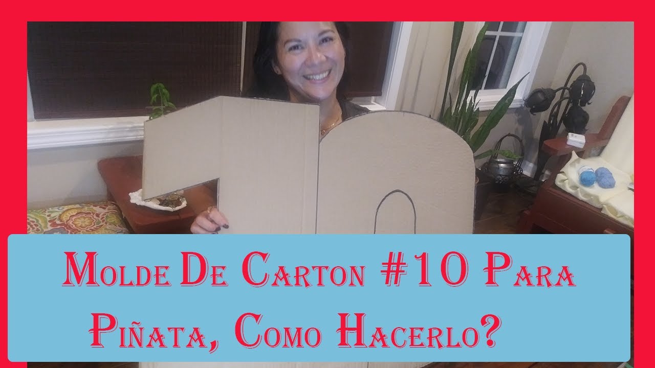 🚨Molde de carton para piñata numero 10.🎉 