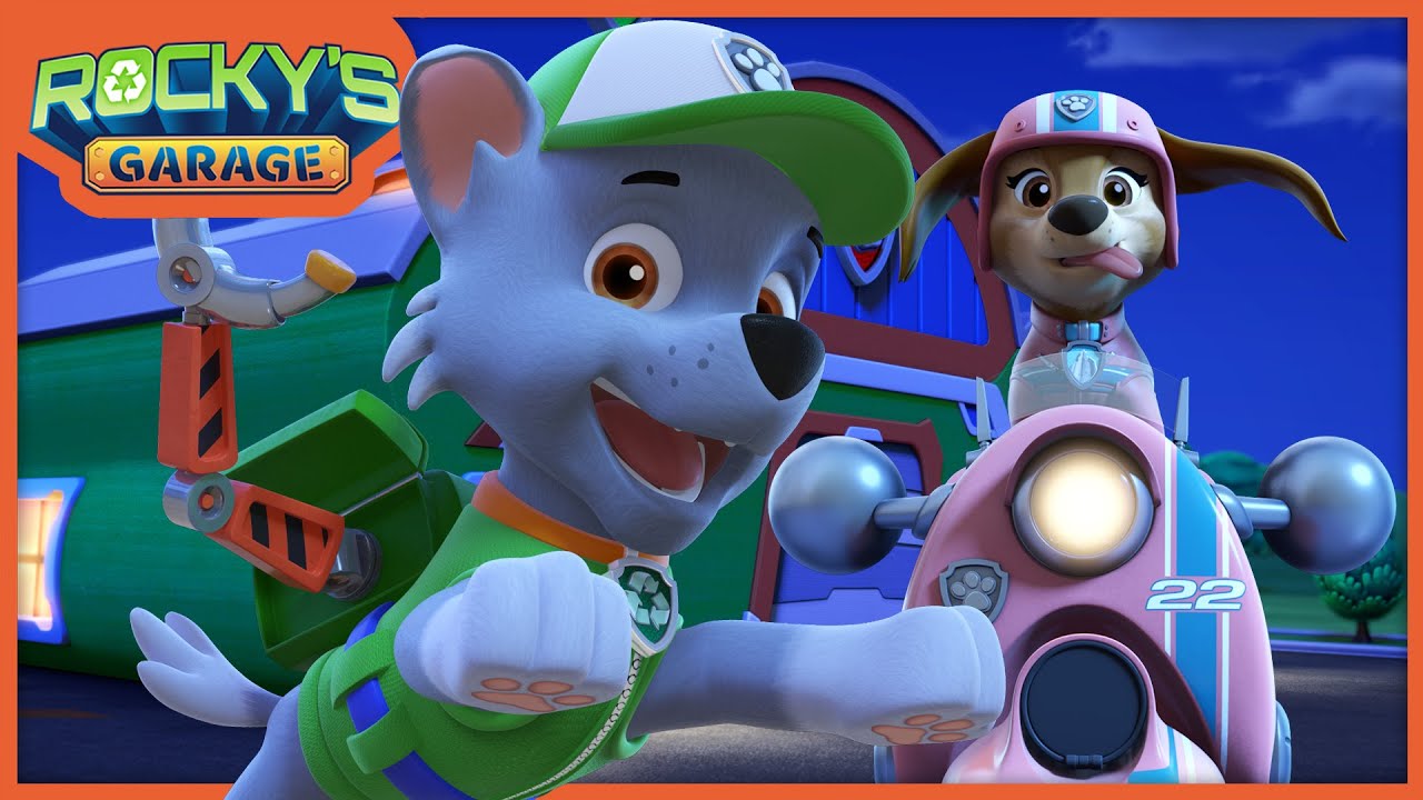Liberty's Broken Scooter, Rocky To The Rescue! - Rocky's Garage - PAW Patrol Cartoons for Kids