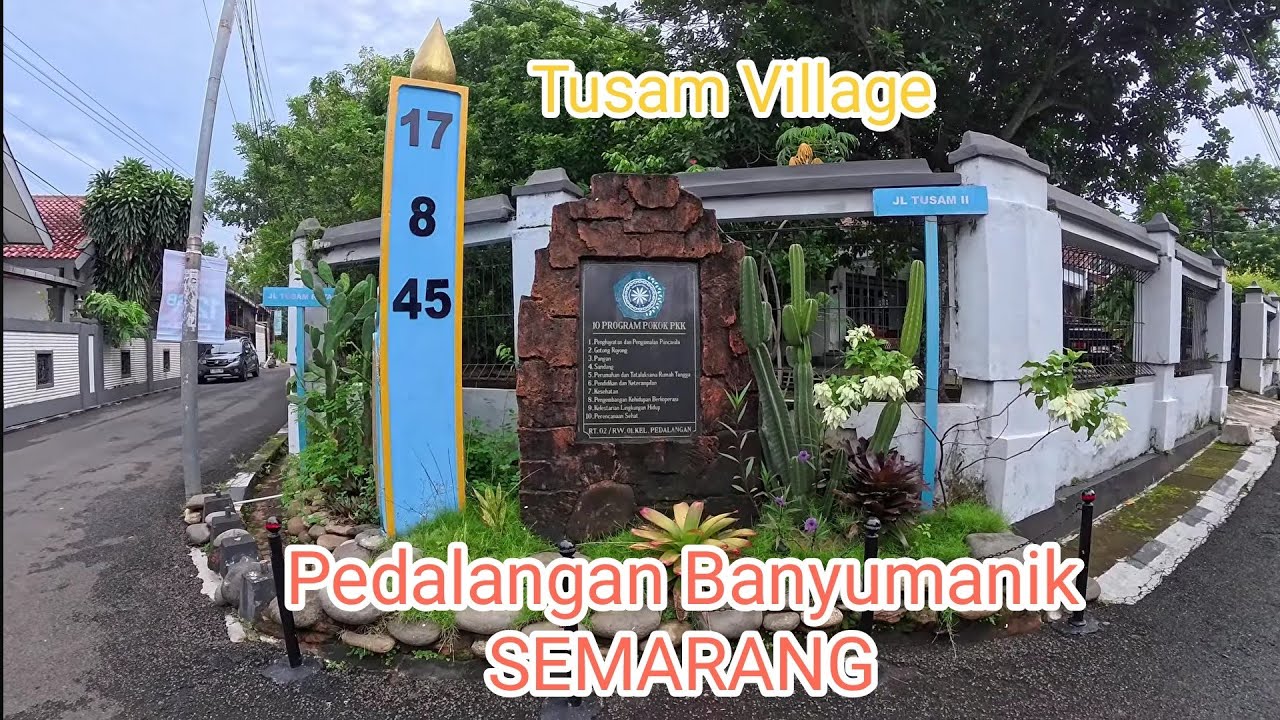 4K ~ Walking Through Kampung Tusam, Pedalangan, Banyumanik, Semarang, Indonesia
