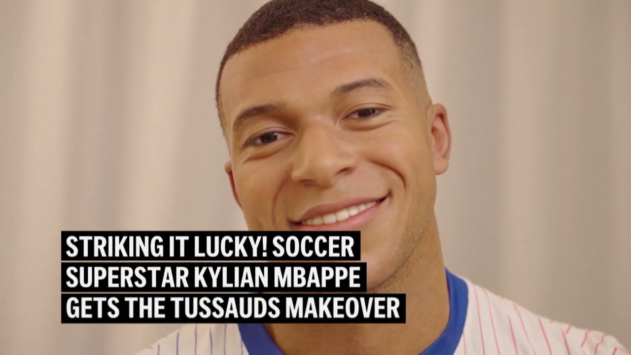 Striking it lucky! Soccer superstar Mbappe left impressed with his iconic Madame Tussauds makeover
