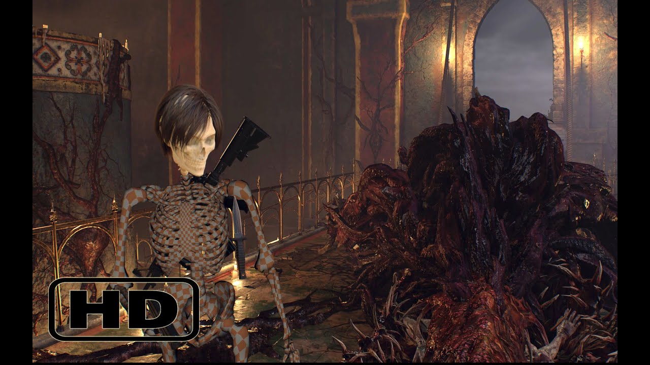 Leon Skeleton Mods kill the Boss | Resident Evil 4 | 4k hdr