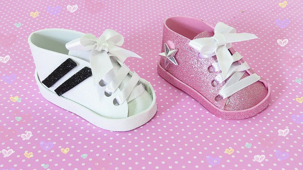 Mini Tênis de EVA com Molde 👶🍼  Lembrancinha Chá de Bebê