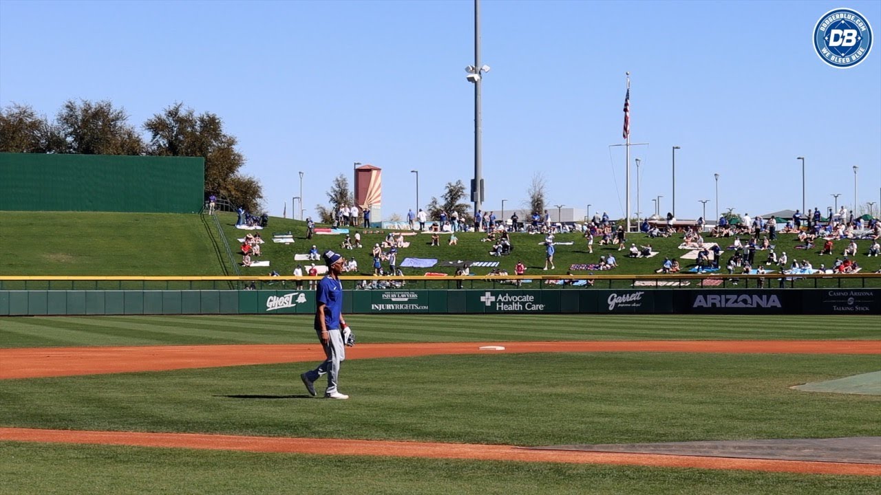 Dodgers Spring Training: Mookie Betts shortstop drills before game at Sloan Park