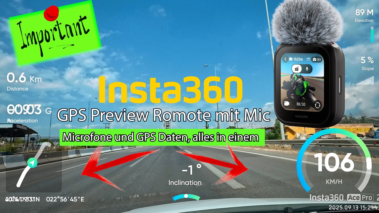 GPS Preview Controller mit Microfon von Insta360  I Lohnt sich der Kauf?