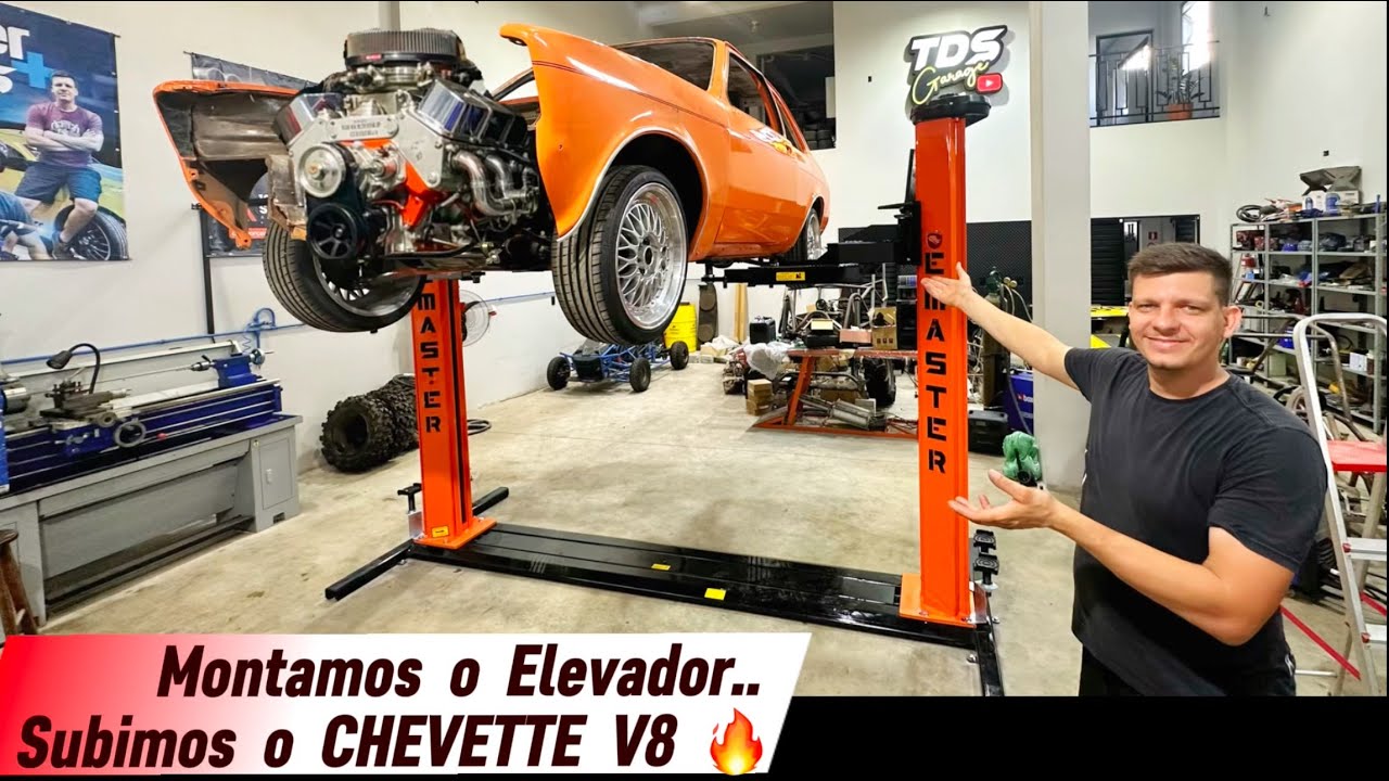 Montamos o Elevador Emaster 🔥Subimos o CHEVETTE  V8 😱😱