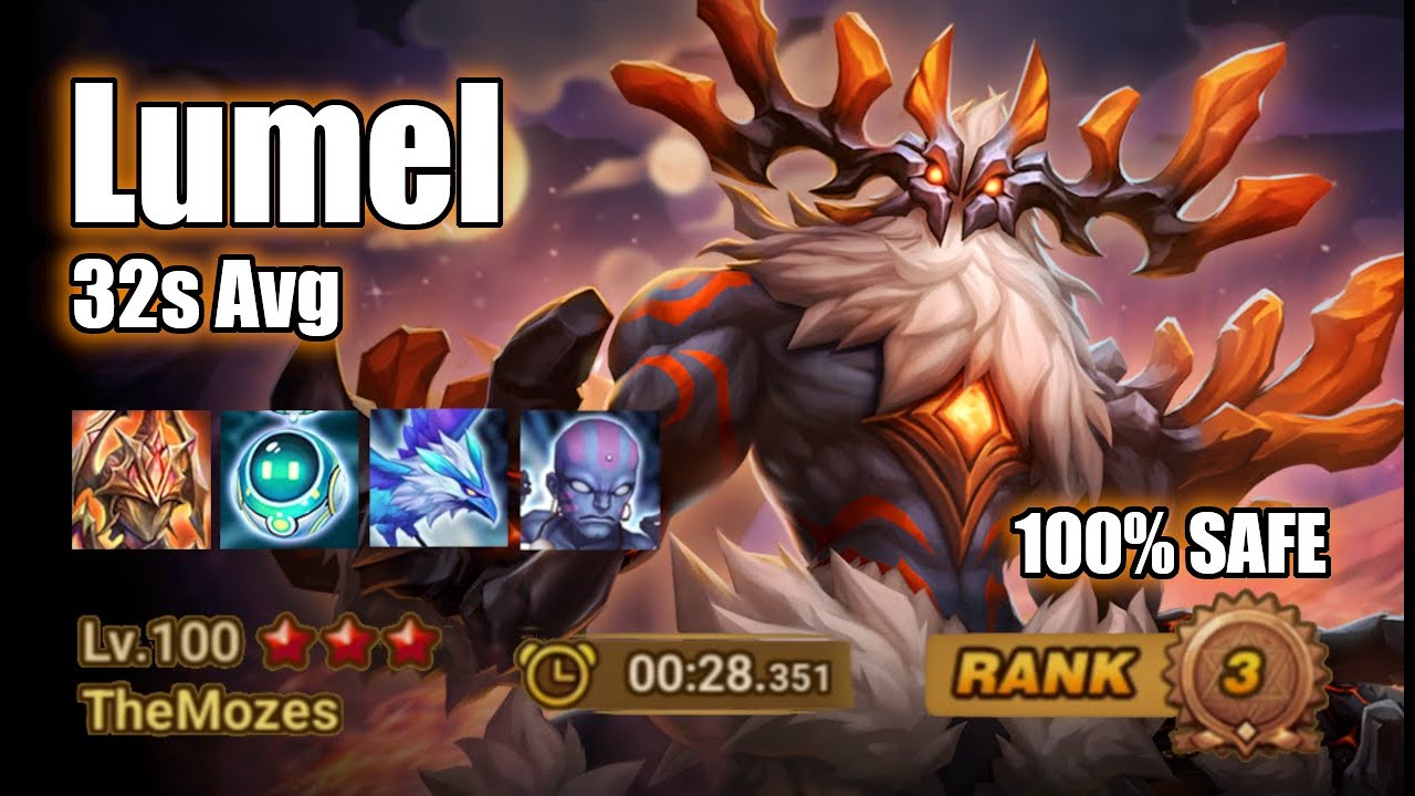 Lumel - 32s Avg. 100% Safe Speed Team. | Cliff of Tough Beast Men Summoners War