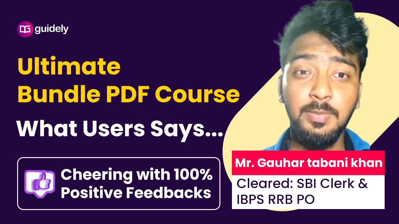 What Users Says | Guidely Bundle PDF Course | Mr. Gauhar Tabani Khan Cleared SBI Clerk & RRB PO