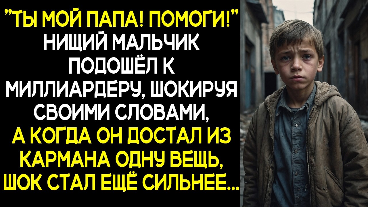 Нищий мальчик подошёл к миллиардеру, шокируя своими словами, а когда он достал из кармана одну вещь