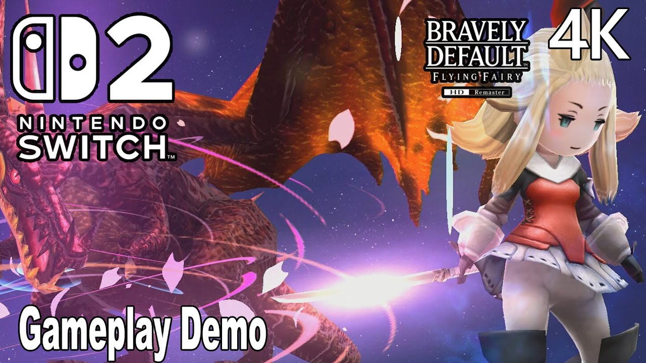 Bravely Default Flying Fairy HD Remaster Gameplay Demo 4K Nintendo Switch 2