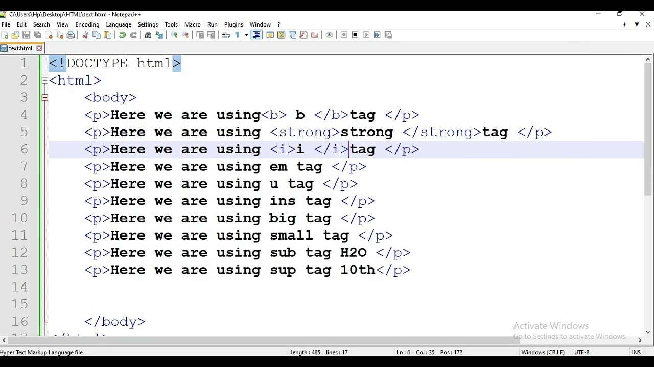 Text formatting in html||Website||webpages #hindi #html5 #webdesigning #tech