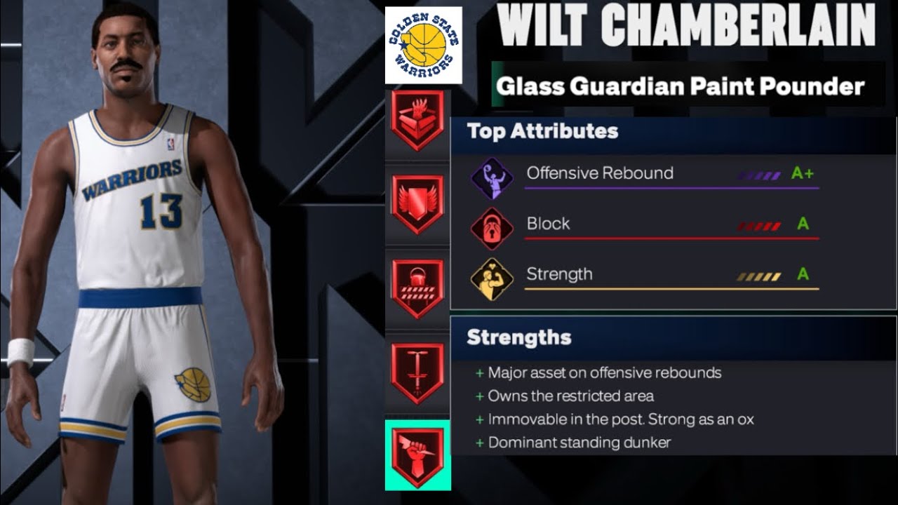 Сборка Уилта Чемберлейна в NBA2K26 с 7 легендарными значками!!