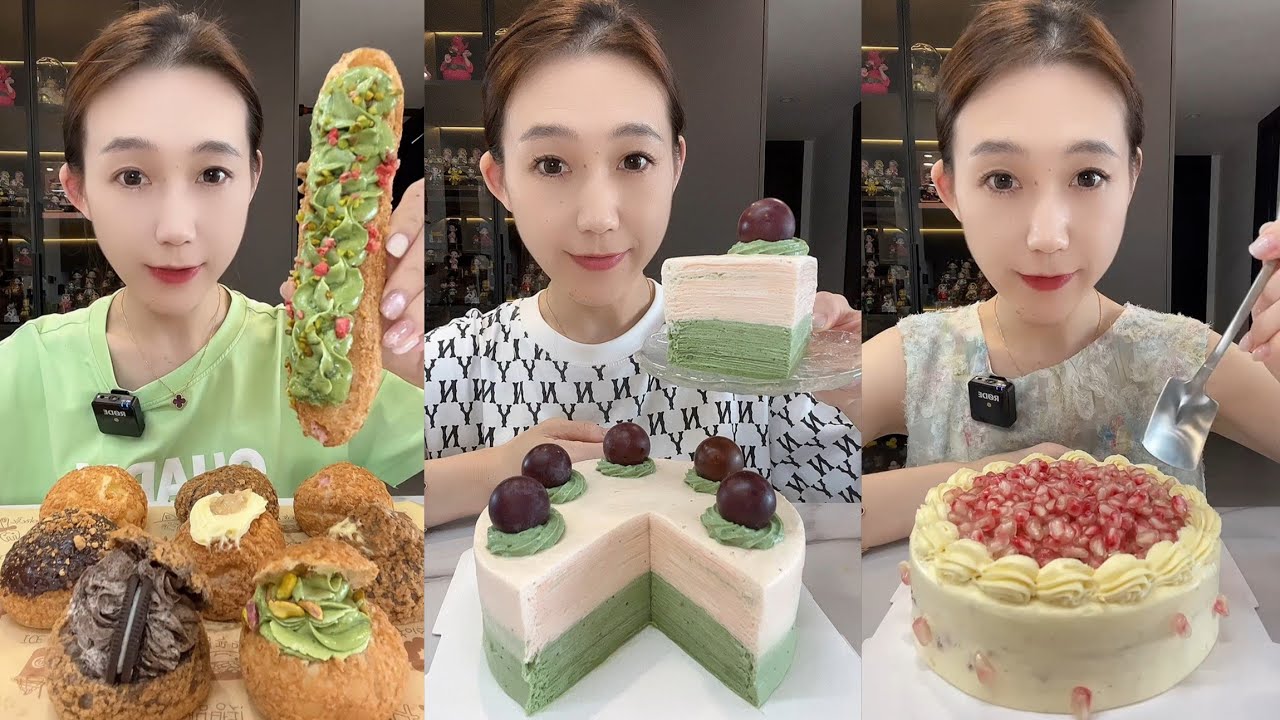 ASMR Challenge Eating Dessert 🍰🎂 Cake Cream chocolate cheesecake 😋#dessert #cake #asmr 