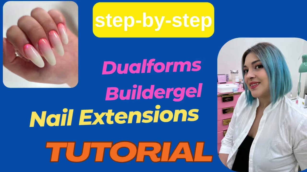 How to do russian ambre nails using buildrt gel and dual forms| full tutorial | part1