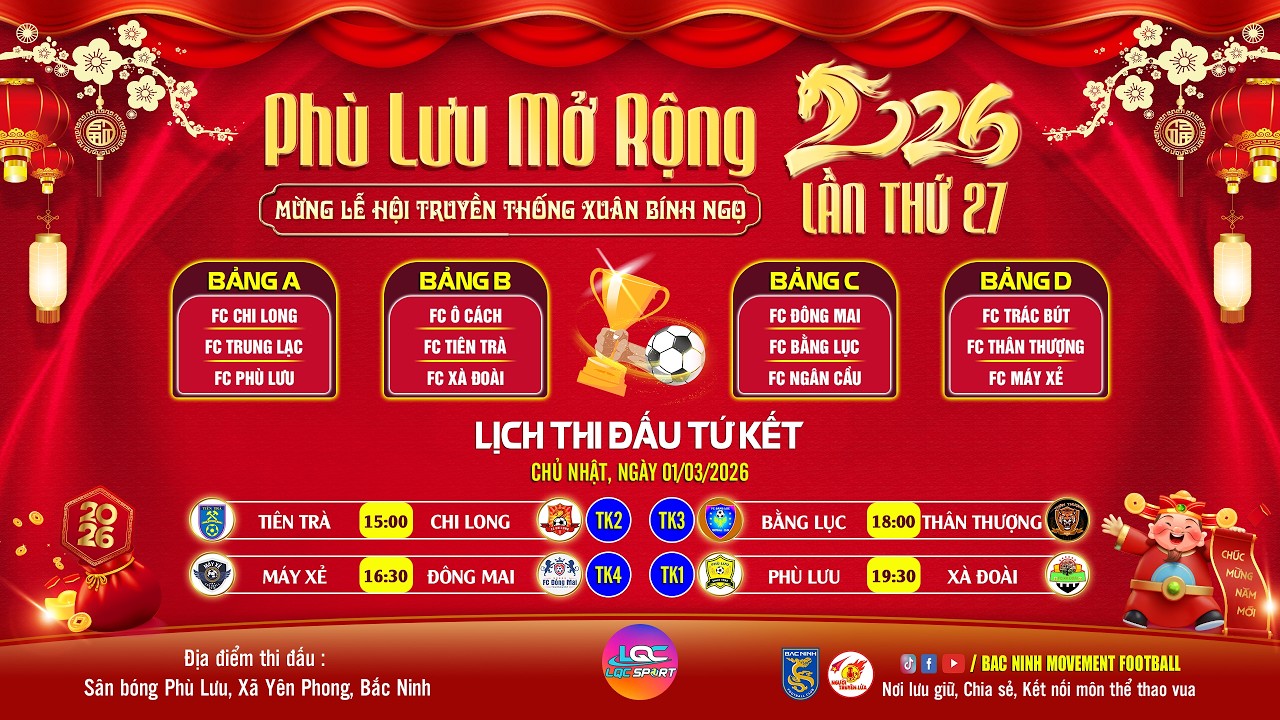 🎥 TỨ KẾT II : FC TIÊN TRÀ 🆚 FC CHI LONG | GIẢI BÓNG ĐÁ PHÙ LƯU MỞ RỘNG LẦN THỨ 27 - NĂM 2026