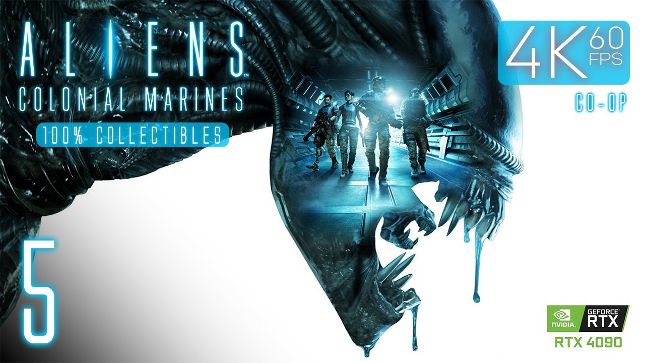 Aliens: Colonial Marines (PC) - 4K60 Co-op Walkthrough 100% Mission 5 - The Raven