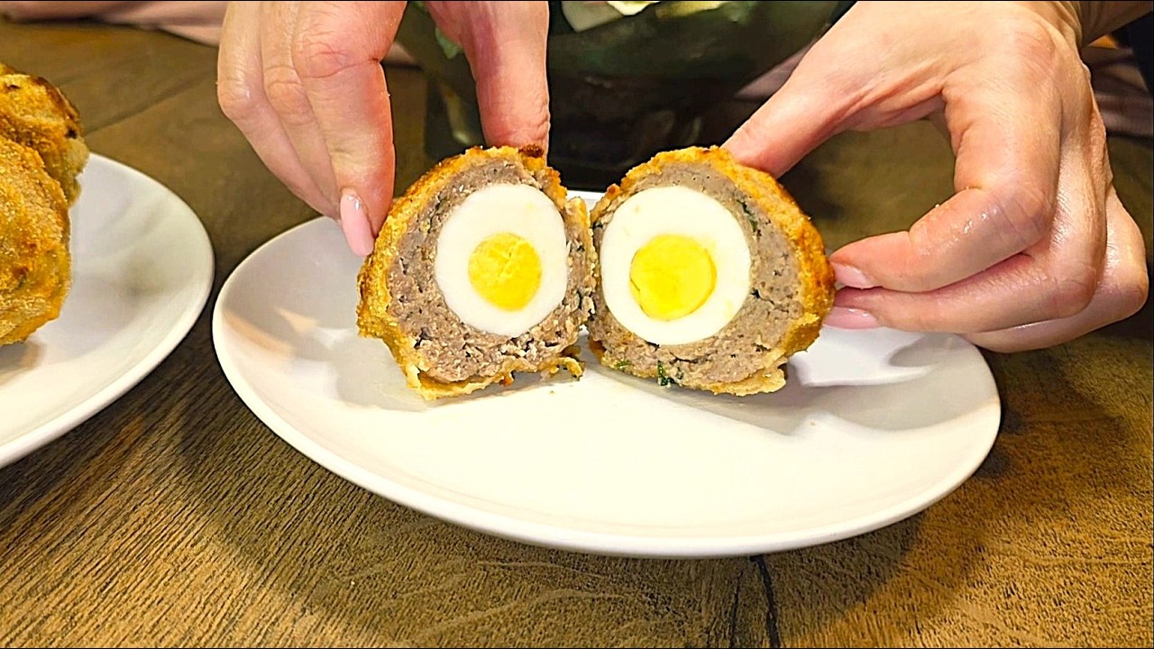 If You Have Eggs and Meat, Make This Crispy Scotch Egg Right Now! Air Fryer recipe