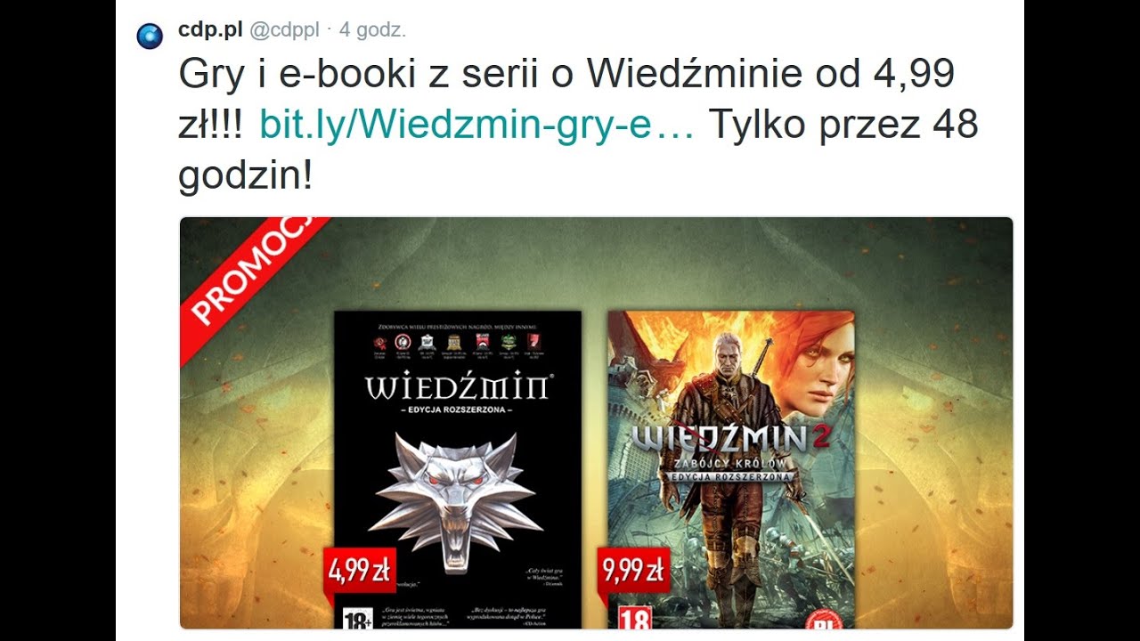 CDP.PL Promocja Wiedźmińska - Gry i eBooki - Tylko przez 48h! | 11.2014 - McSzakalTV