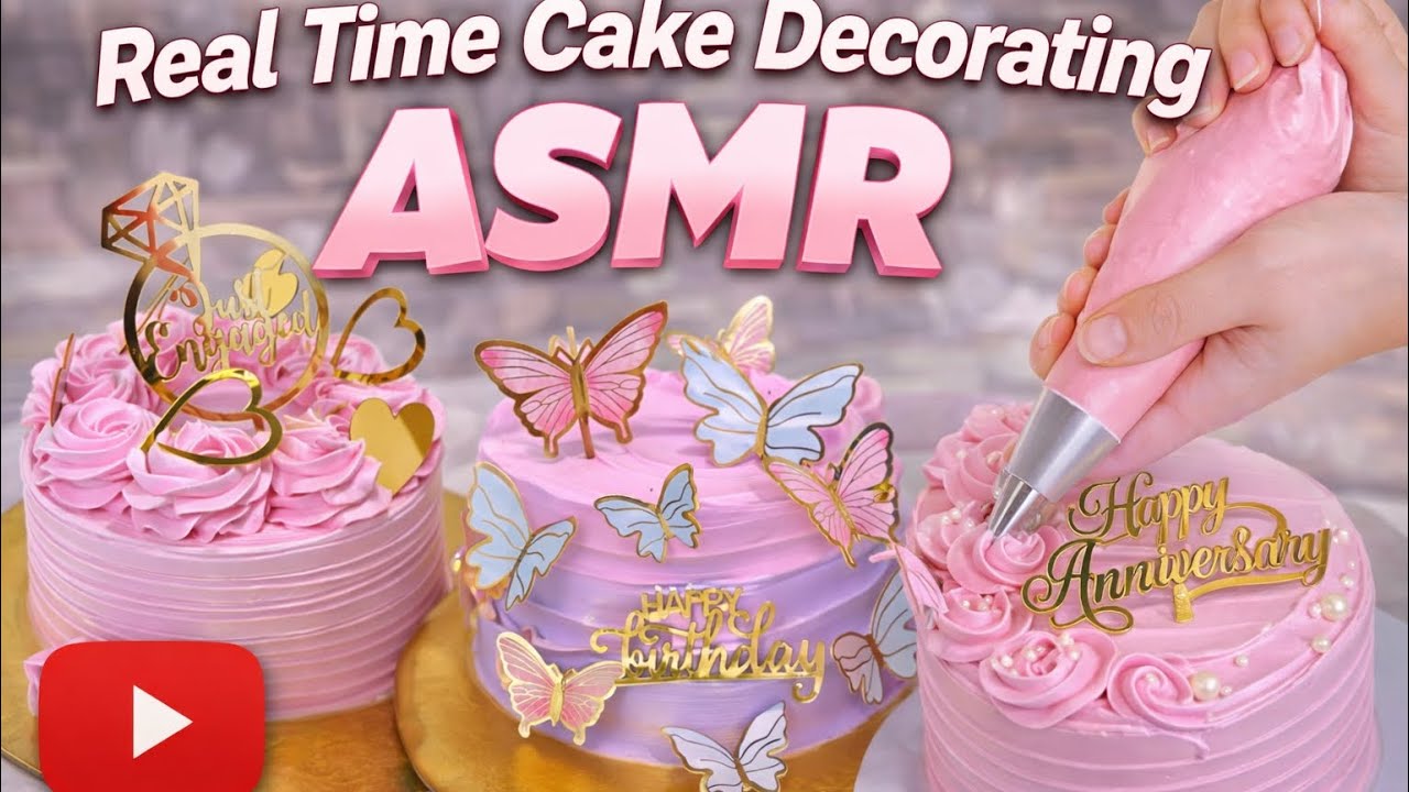 Satisfying Real Time Cake Decorating | ASMR