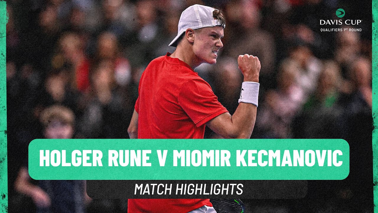 Holger Rune v Miomir Kecmanovic | Denmark v Serbia | 2025 Davis Cup Match Highlights