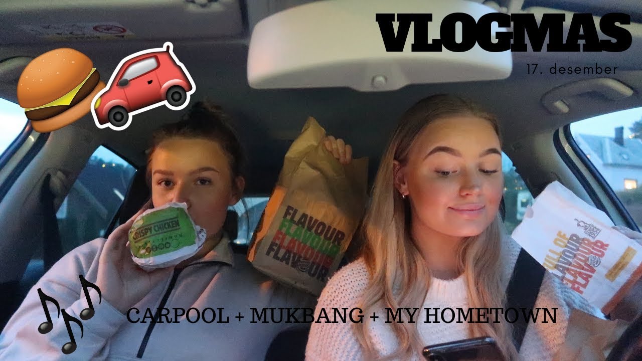 Carpool + mukbang, viser dere rundt på mitt hjemsted | Vlogmas dag 17