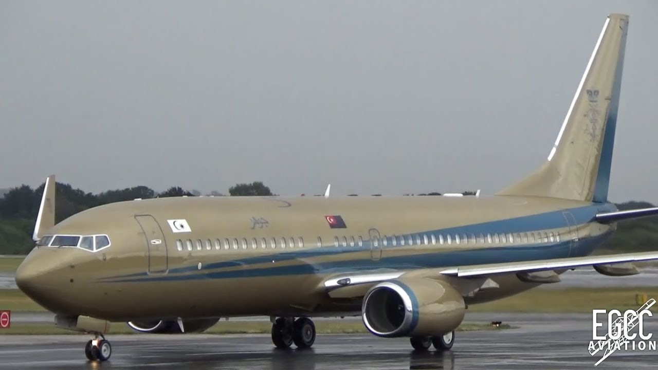 Malaysian Government / Sultan of Johor 737-800BBJ Landing at Manchester Airport