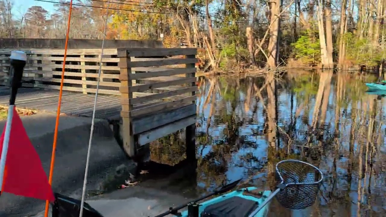 Kayak fishing at Saw Mill boat ramp! On the Pasquotank River 
