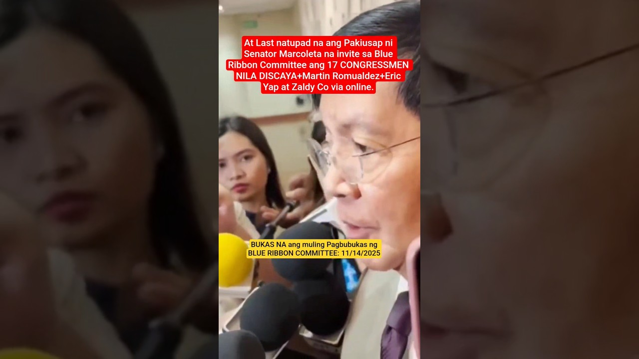 Senator Panfilo Lacson Pahayag Tungkol sa Muling Pagbubukas ng Blue Ribbon Committee 