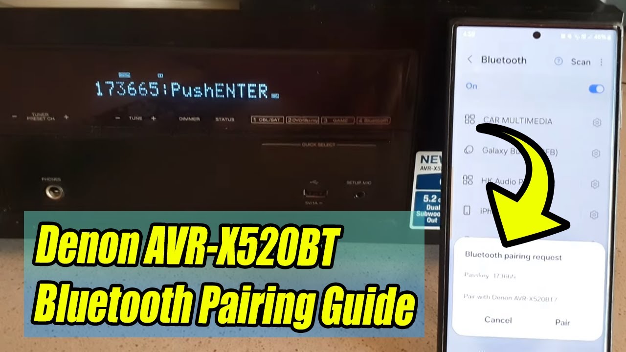 НАКОНЕЦ-ТО подключите телефон! Руководство по Bluetooth для Denon AVR-X520BT (Android) [ПРОСТЫЕ Ш...