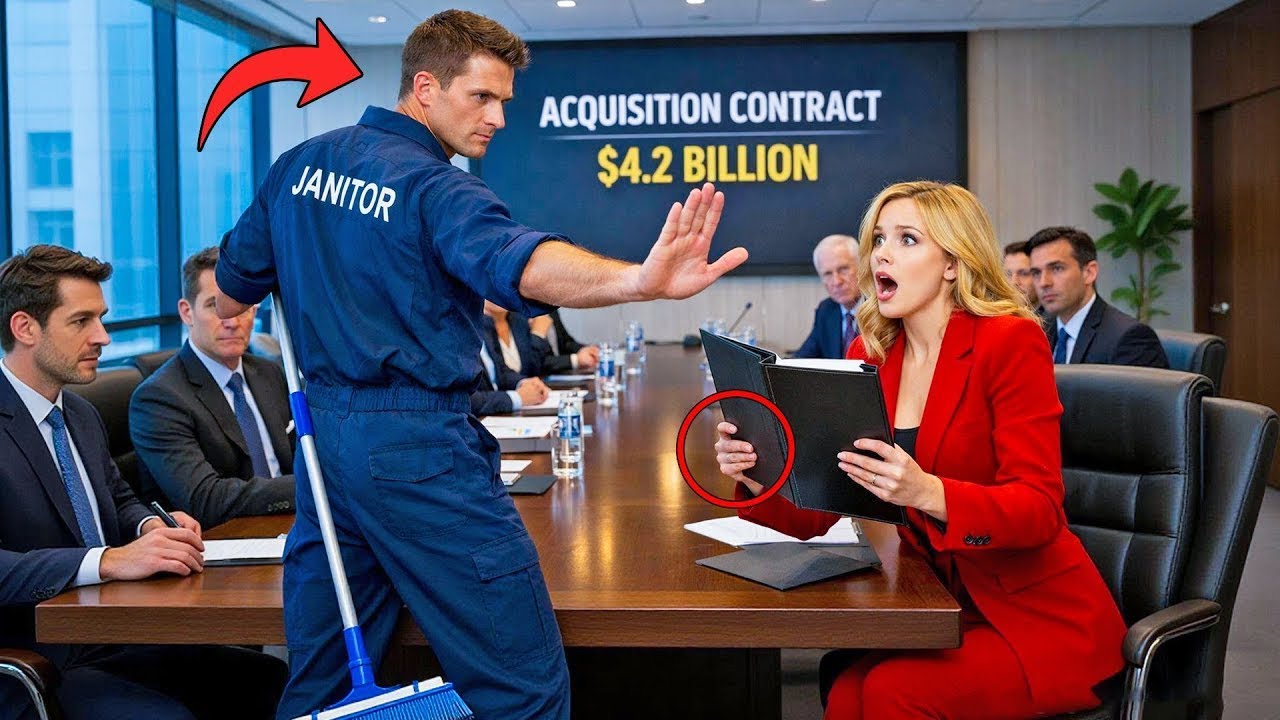 Single Dad Janitor Interrupted “Don’t Sign the $4.2B Deal” — What the CEO Did Next Made Them Freeze