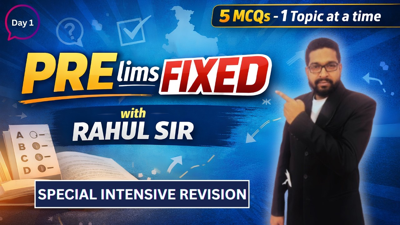 Special Intensive Revision (SIR) Explained through MCQs | PRElimsFIXED Day 1 | UPSC Polity 2026