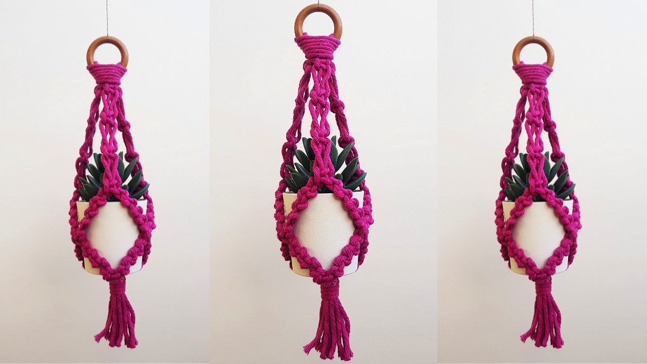 DIY mini PORTA MACETAS de MACRAME (paso a paso)/DIY Mini Macrame Plant Hanger Tutorial