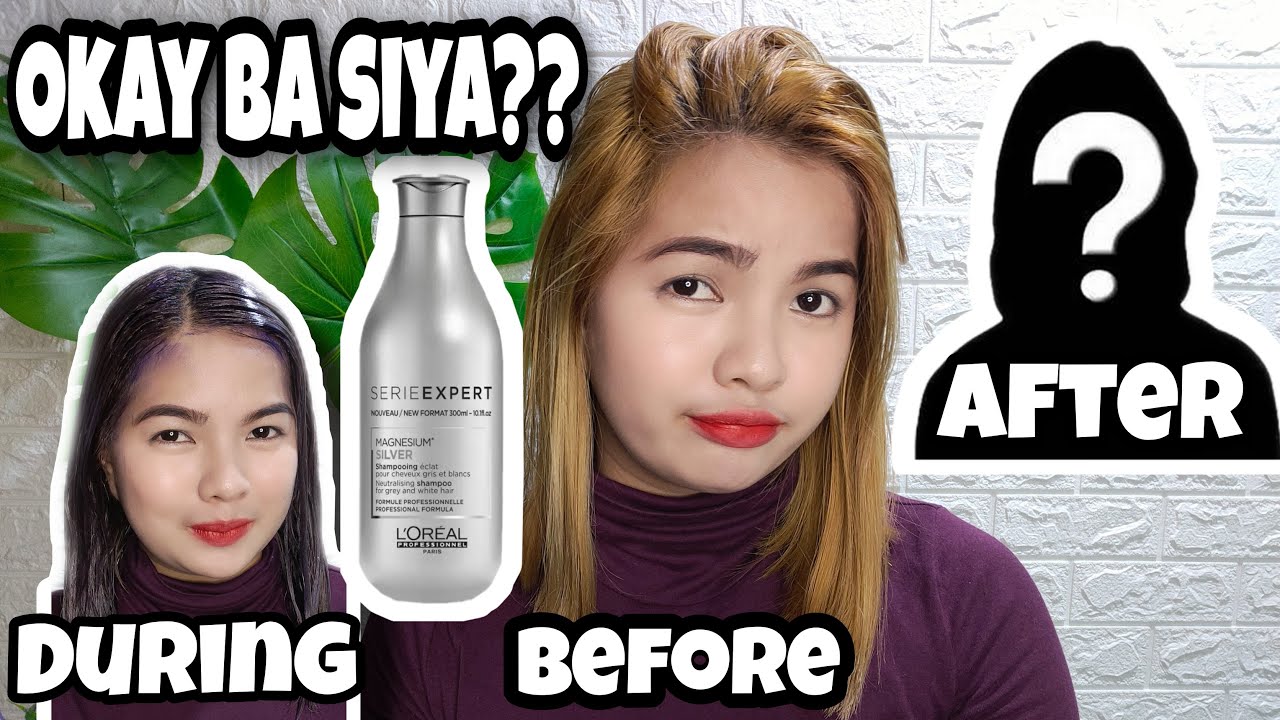 Before and After Purple Shampoo | Bleached Hair Result | L'Oreal Serie Expert