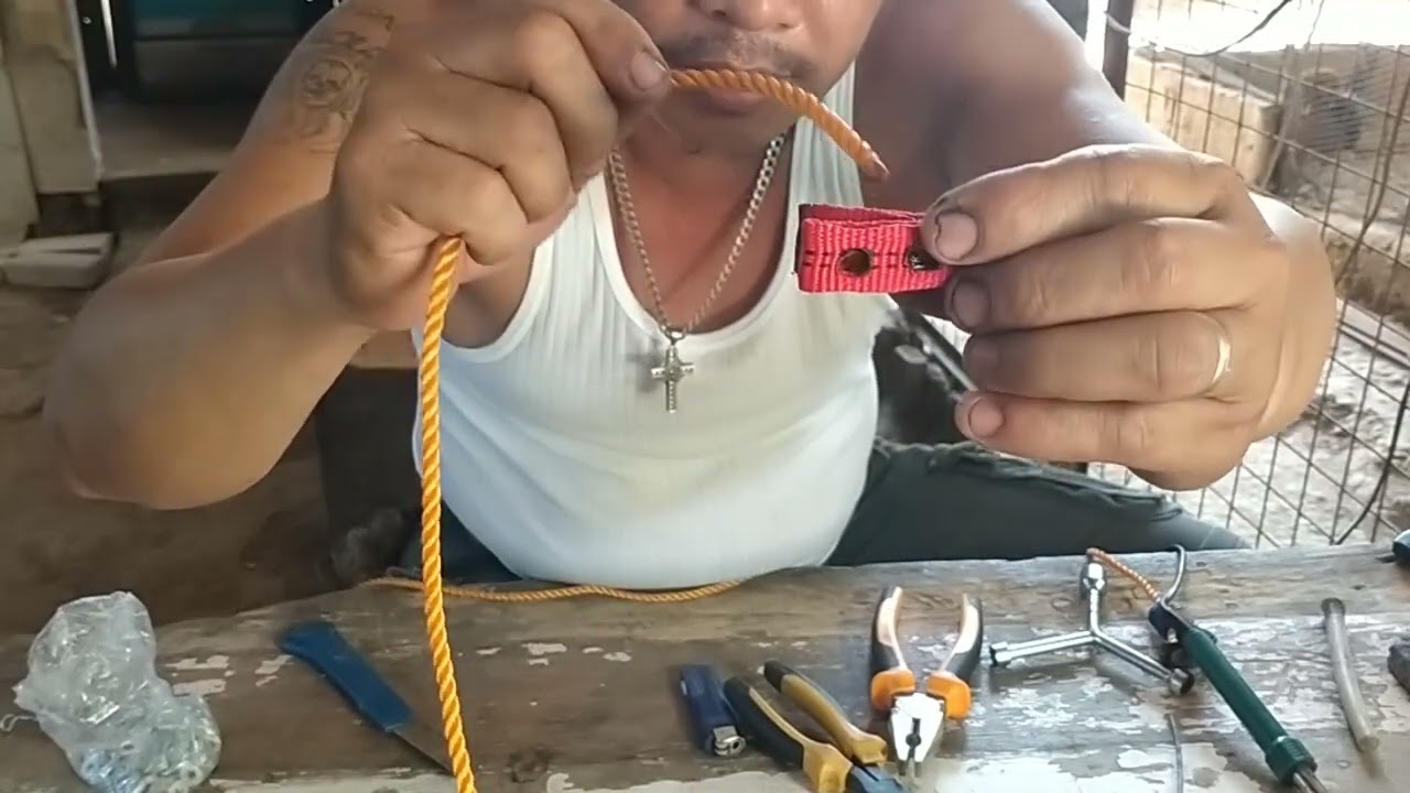 konting kaalaman pag gawa Nang tali Nang manok ez open and hard open