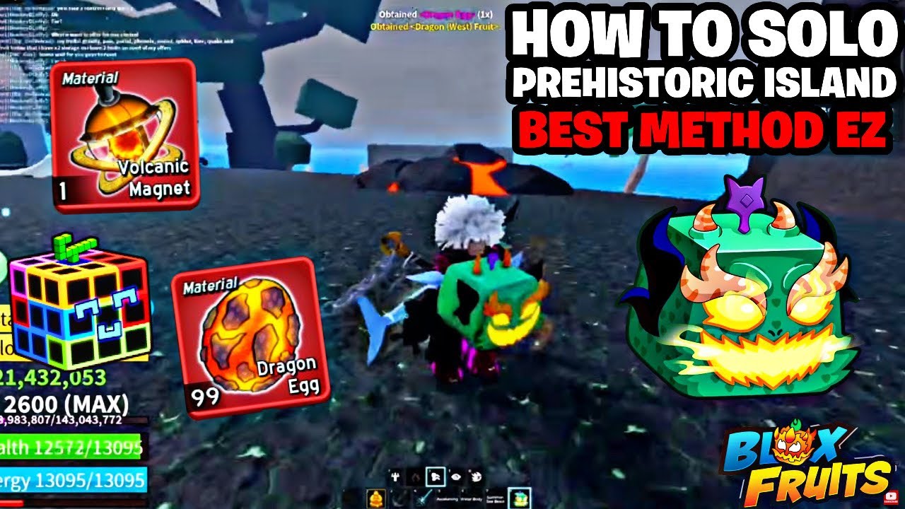 How To Solo Prehistoric Island to Get Dragon Fruit Blox Fruits