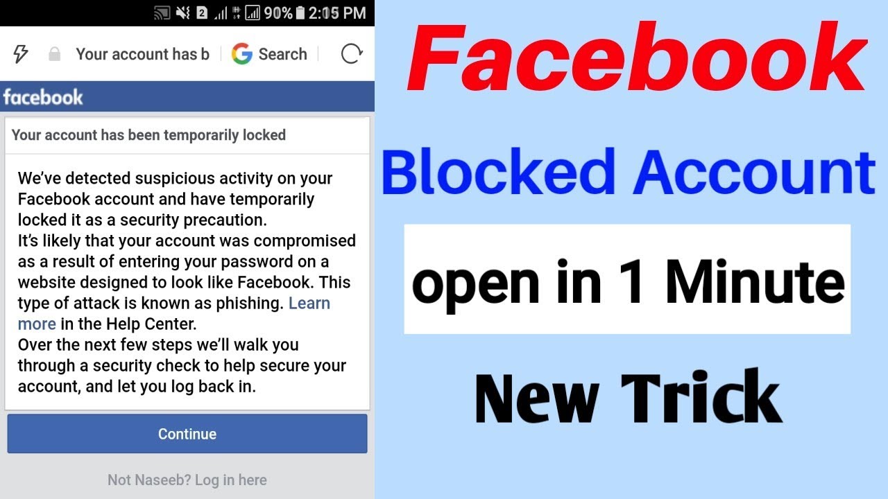 How to open facebook temporaliy locked account in just 1 minute