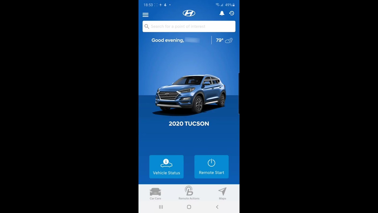 MyHyundai App w\bluelink menu options