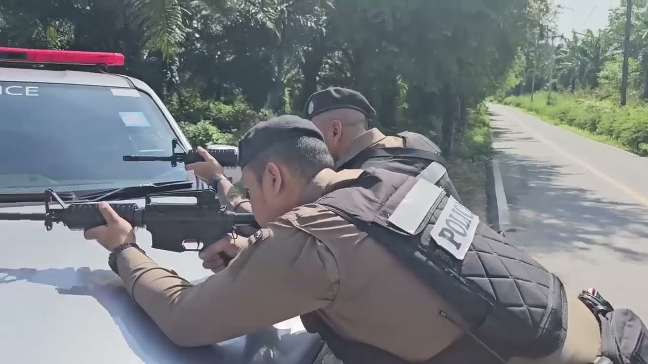 สภ คลองท่อม ซ้อมแผนเผชิญเหตุ  ก้าวสกัดจับคนร้ายหลบหนีโดยใช้ยานพาหนะ ชิงทรัพย์ร้านทอง