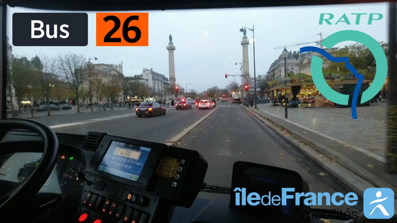 Bus 26 RATP | Gare Saint-Lazare - Nation Trône - 4K